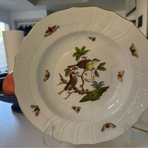 Herend Rothschild Handpainted Porcelain Rim Bowl